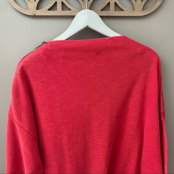 Free People Nikala Slide Zip Sweatshirt Pink Sz Medium - Picture 11 of 11